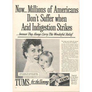 1954 TUMS for the Tummy Vintage Print Ad (L5)
